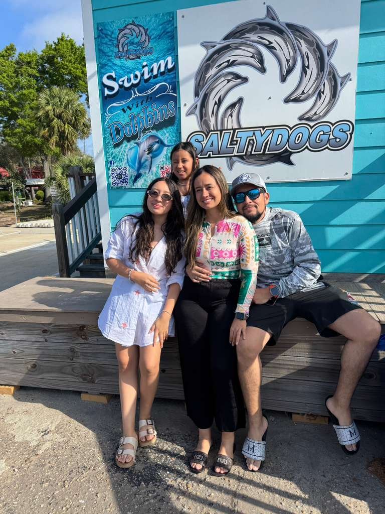 Family at Salty Dogs Tours departure point